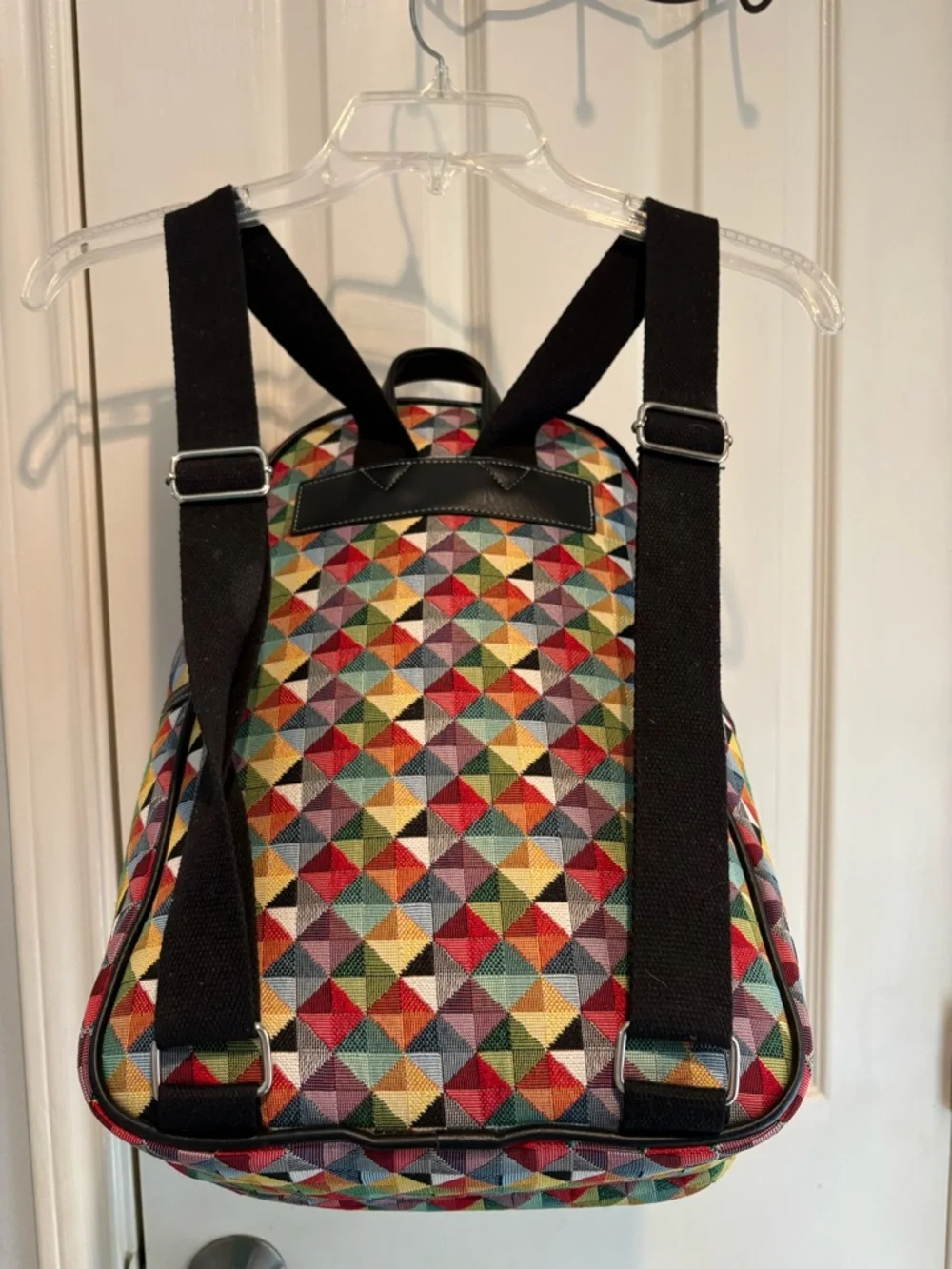 Multicolor Geometric Pattern Backpack by Signare - Picture 5 of 10